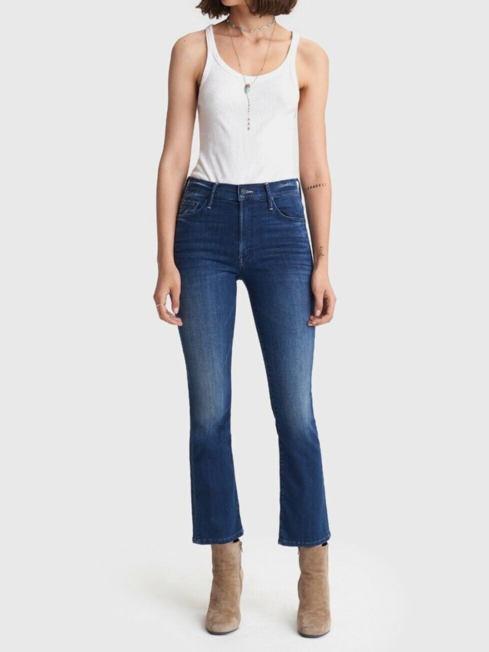 Mother The Insider Ankle Jeans High Waisted Size 28 The Road To Paradise Bootcut